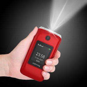 Wholesales Unlocked 2.8 ''+1.77'' 4G LTE Folding Bar Phone for Senior Unlocked Feature Phone Red for Senior